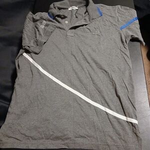 Gray With white Stripe Men Large Lacoste Short Sleeve T Shirt